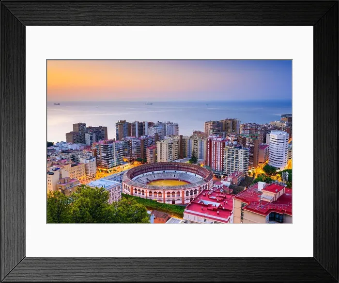 Framed Print : Malaga, Spain cityscape at dawn Framed Print : Malaga, Spain cityscape at dawn