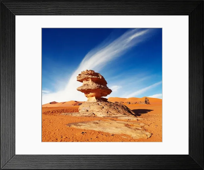 Framed Print : Bizarre sandstone cliff in Sahara Desert, Algeria Framed Print : Bizarre sandstone cliff in Sahara Desert, Algeria