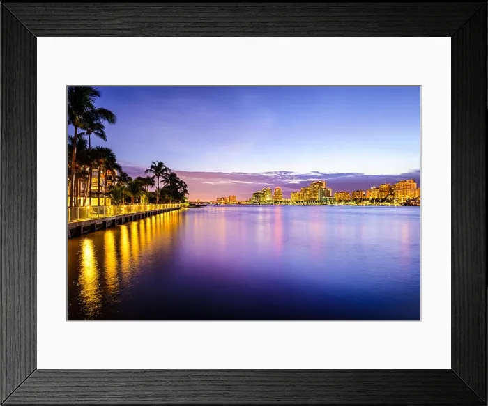 Framed Print : West Palm Beach, Florida cityscape on the Intracoastal Waterway Framed Print : West Palm Beach, Florida cityscape on the Intracoastal Waterway