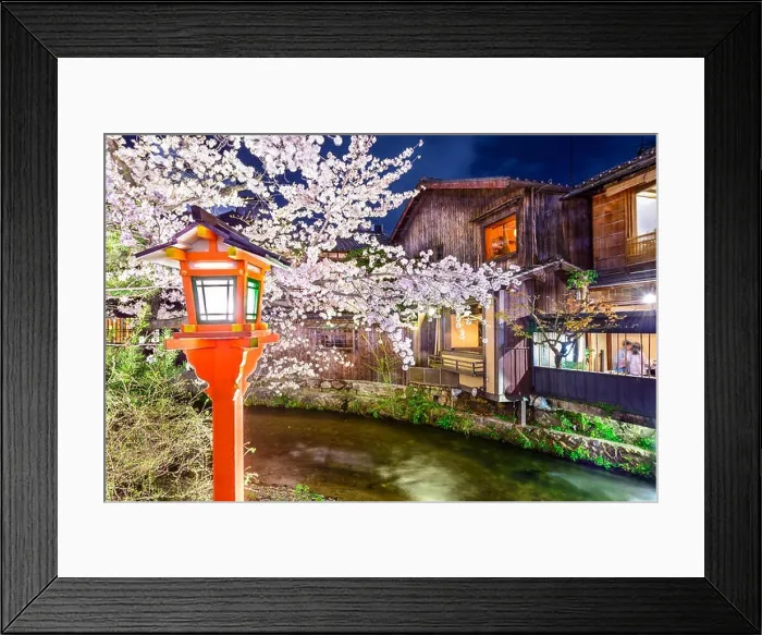 Framed Print : Kyoto, Japan at the Shirakawa River in the Gion District during the spring cherry blossom season Framed Print : Kyoto, Japan at the Shirakawa River in the Gion District during the spring cherry blossom season