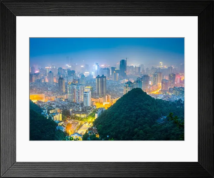 Framed Print : Guiyang, Guizhou, China downtown city skyline Framed Print : Guiyang, Guizhou, China downtown city skyline