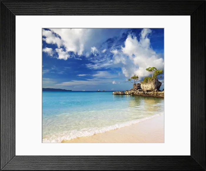 Framed Print : Tropical beach, Willy's rock, Boracay island, Philippines Framed Print : Tropical beach, Willy's rock, Boracay island, Philippines