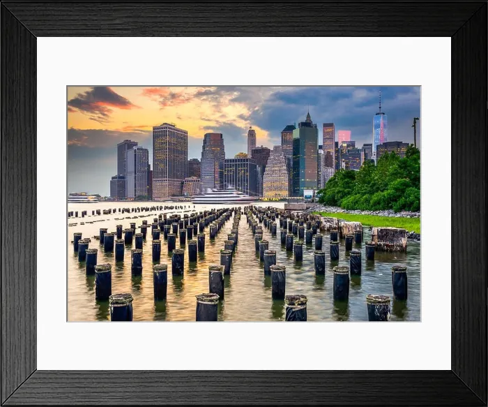 Framed Print : New York City, USA city skyline on the East River Framed Print : New York City, USA city skyline on the East River