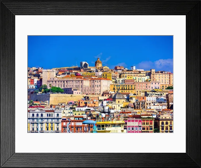 Framed Print : Cagliari, Sardinia, Italy old town skyline Framed Print : Cagliari, Sardinia, Italy old town skyline