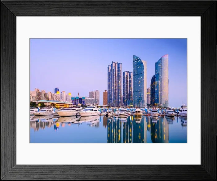 Framed Print : Busan, South Korea cityscape at Haeundae Framed Print : Busan, South Korea cityscape at Haeundae