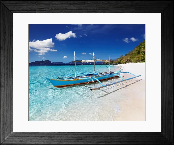 Framed Print : Tropical beach, South China See, El-Nido, Philippines