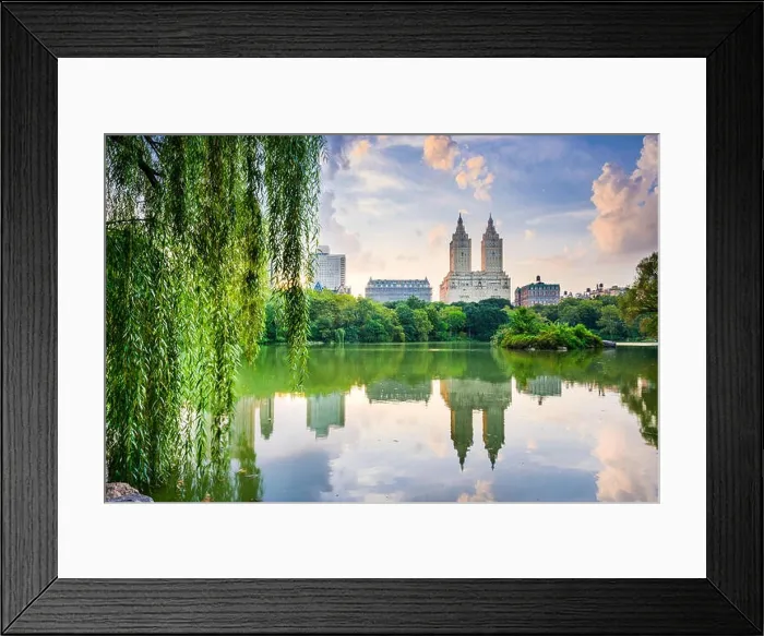 Framed Print : New York City, USA at the Central Park Lake and Upper West Side skyline Framed Print : New York City, USA at the Central Park Lake and Upper West Side skyline