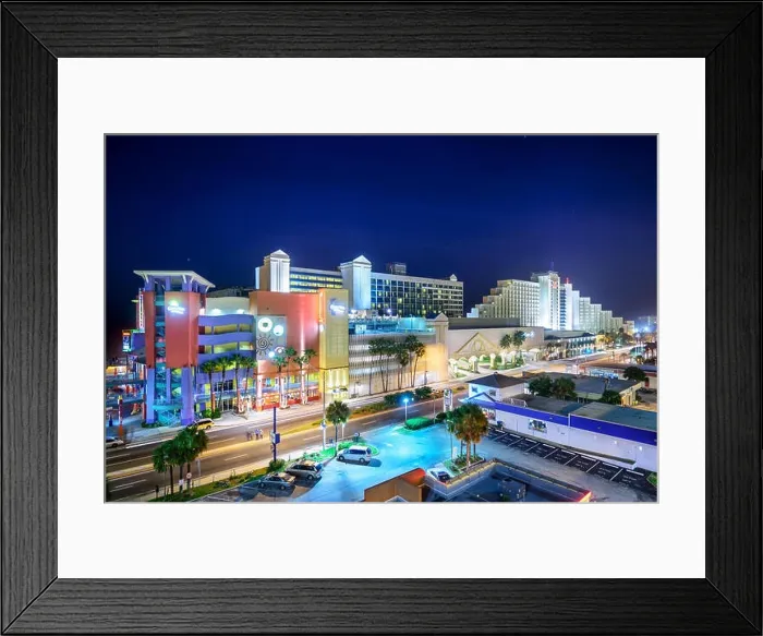Framed Print : Daytona Beach, Florida, USA hotels and shops Framed Print : Daytona Beach, Florida, USA hotels and shops