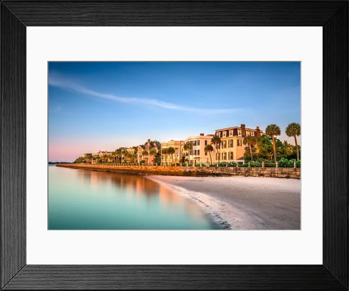 Framed Print : Charleston, South Carolina, USA at the historic homes on The Battery Framed Print : Charleston, South Carolina, USA at the historic homes on The Battery