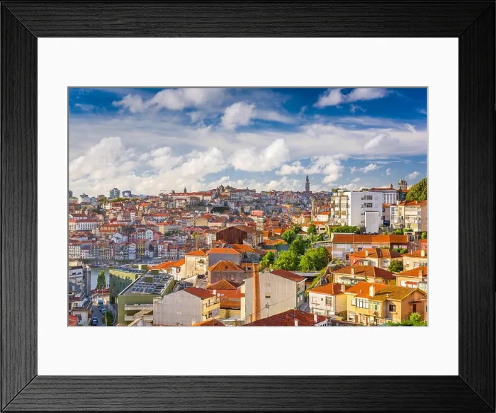 Framed Print : Porto, Portugal Cityscape from Vila Noval de Gaia Framed Print : Porto, Portugal Cityscape from Vila Noval de Gaia