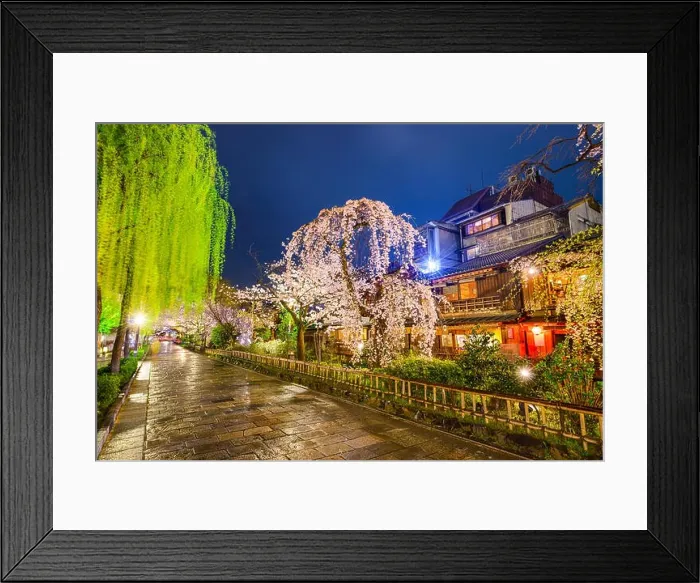 Framed Print : Kyoto, Japan at the historic Shirakawa District during the spring season Framed Print : Kyoto, Japan at the historic Shirakawa District during the spring season