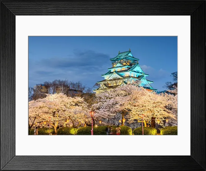 Framed Print : Osaka Castle during the spring season in Osaka, Japan Framed Print : Osaka Castle during the spring season in Osaka, Japan
