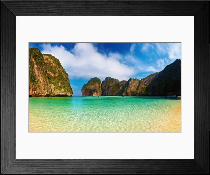Framed Print : Tropical beach, Maya Bay, Andaman Sea, Thailand Framed Print : Tropical beach, Maya Bay, Andaman Sea, Thailand