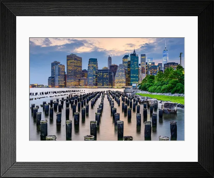 Framed Print : New York City, USA city skyline on the East River Framed Print : New York City, USA city skyline on the East River