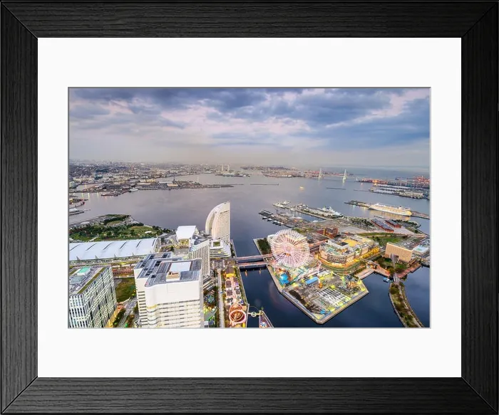 Framed Print : Yokohama, Japan at Minato-mirai waterfront Framed Print : Yokohama, Japan at Minato-mirai waterfront