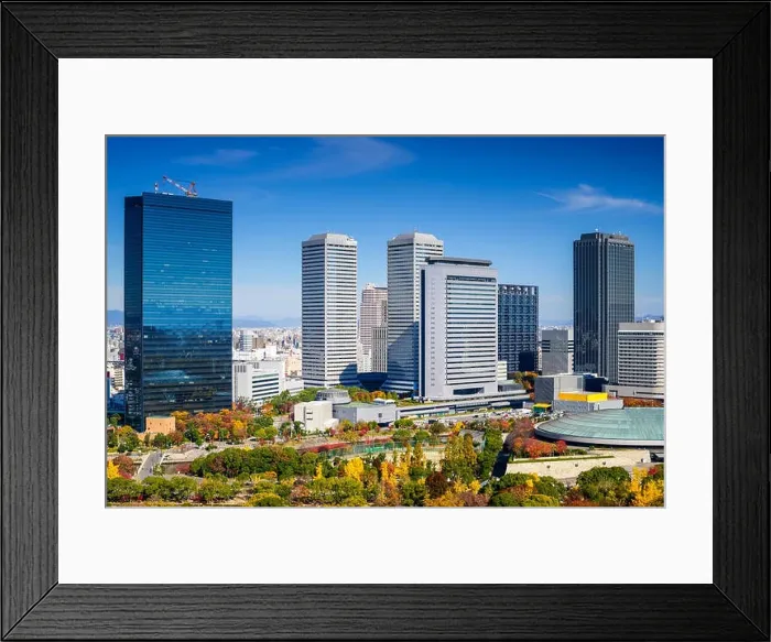 Framed Print : Osaka, Japan cityscape at Osaka Business Park in the autumn Framed Print : Osaka, Japan cityscape at Osaka Business Park in the autumn