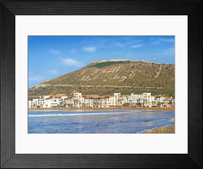 Framed Print : Agadir, Marina with the Kasbah on the hill. Morocco Framed Print : Agadir, Marina with the Kasbah on the hill. Morocco
