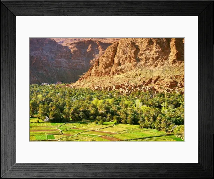Framed Print : Ait Ouritane, small village near Todra Gorge. Atlas Mountain region, Morocco