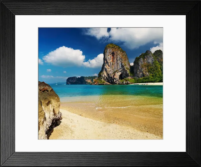 Framed Print : Tropical beach at low tide, Andaman Sea, Thailand Framed Print : Tropical beach at low tide, Andaman Sea, Thailand