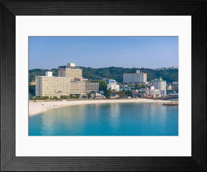 Framed Print : Shirahama, Japan city skyline on the beach Framed Print : Shirahama, Japan city skyline on the beach
