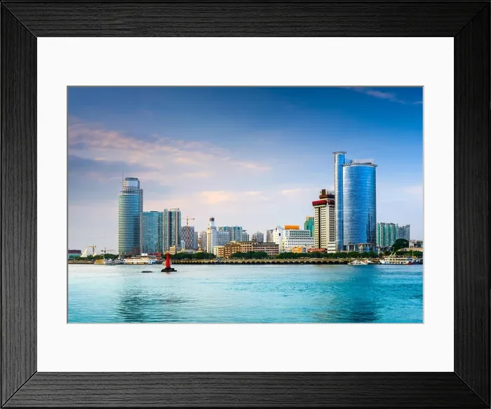 Framed Print : Xiamen, China skyline at twilight Framed Print : Xiamen, China skyline at twilight