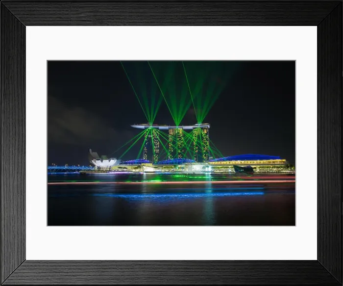 Framed Print : Laser show of Singapore Marina Bay, Singapore Framed Print : Laser show of Singapore Marina Bay, Singapore
