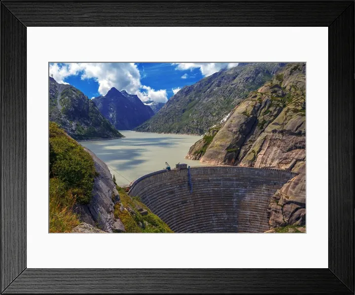 Framed Print : Great view from the top of the Grimsel pass over the Grimselsee dam. Switzerland, Bernese Alps, Europe Framed Print : Great view from the top of the Grimsel pass over the Grimselsee dam. Switzerland, Bernese Alps, Europe