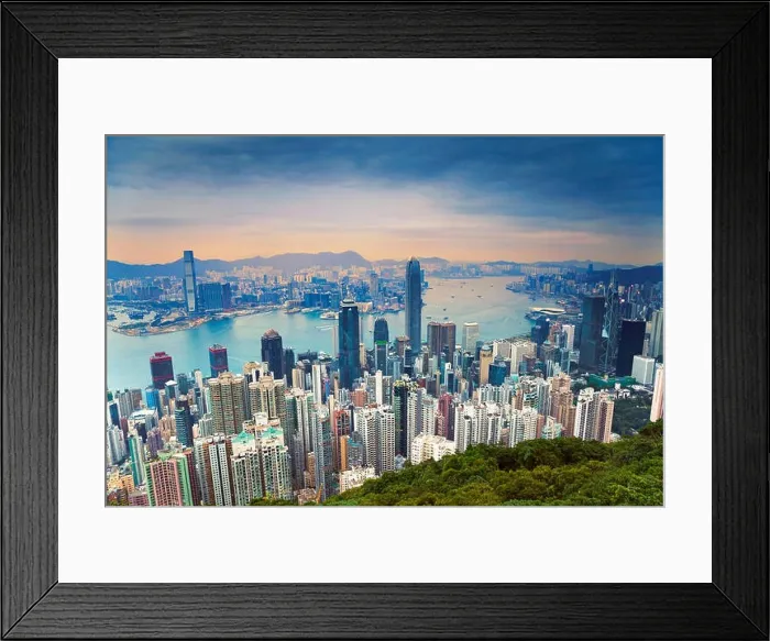 Framed Print : Image of Hong Kong skyline view from Victoria Peak Framed Print : Image of Hong Kong skyline view from Victoria Peak