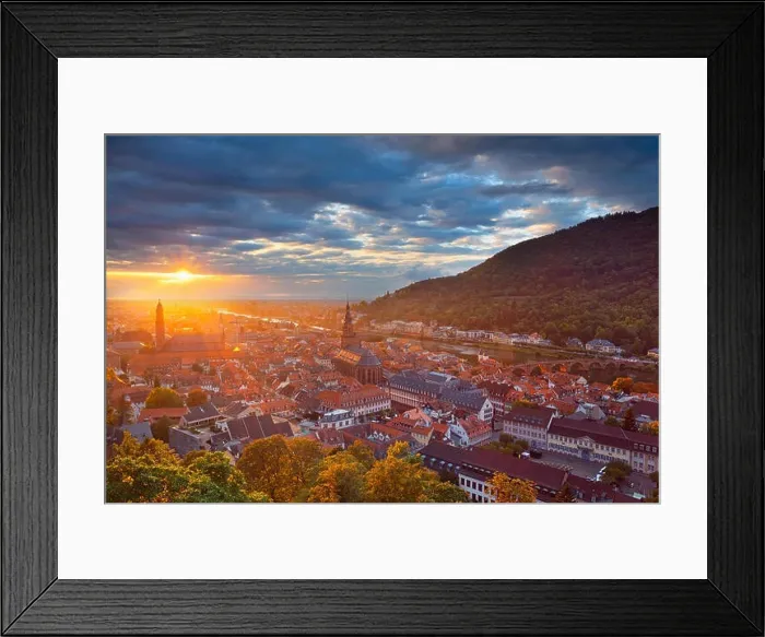 Framed Print : Heidelberg. Image of German city of Heidelberg during sunset Framed Print : Heidelberg. Image of German city of Heidelberg during sunset