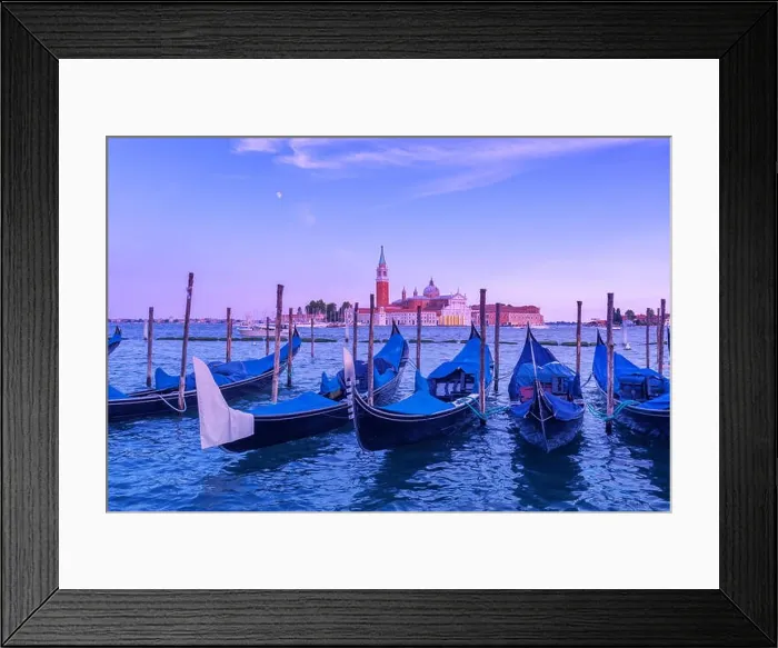 Framed Print : venice gondola on evening time Framed Print : venice gondola on evening time