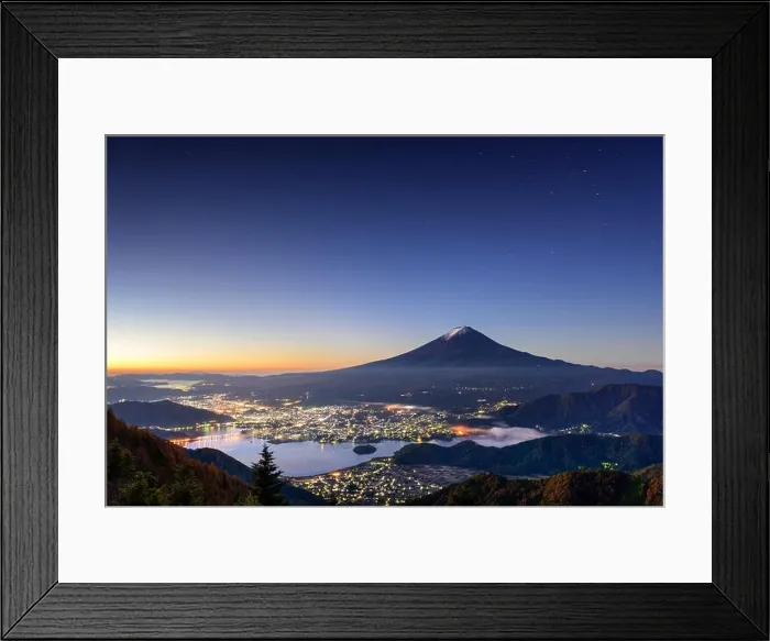 Framed Print : Kawaguchi Lake, Japan with Mt. Fuji