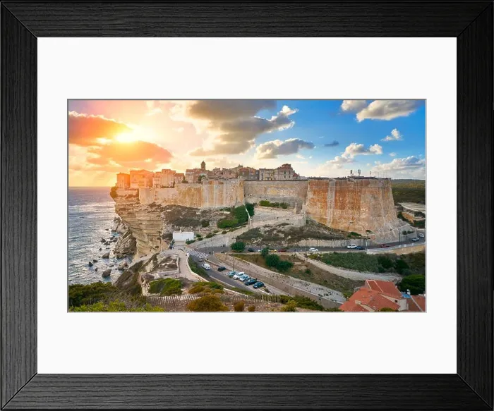 Framed Print : Sunset over Bonifacio, Corsica Island, France Framed Print : Sunset over Bonifacio, Corsica Island, France