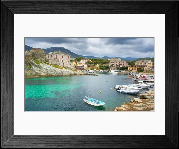 Framed Print : Centuri, view of the small village and port, Cap Corse, Corsica Island, France Framed Print : Centuri, view of the small village and port, Cap Corse, Corsica Island, France