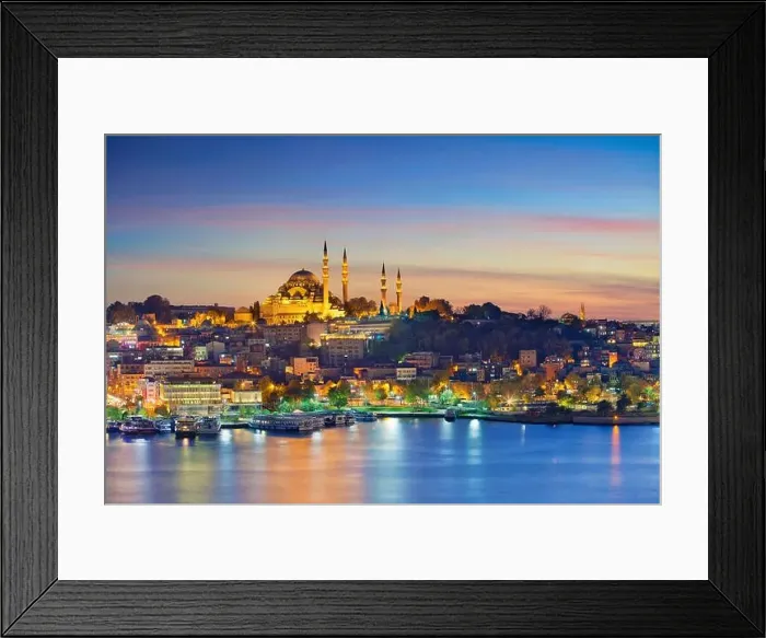 Framed Print : Istanbul. Image of Istanbul with Suleymaniye Mosque during sunset Framed Print : Istanbul. Image of Istanbul with Suleymaniye Mosque during sunset