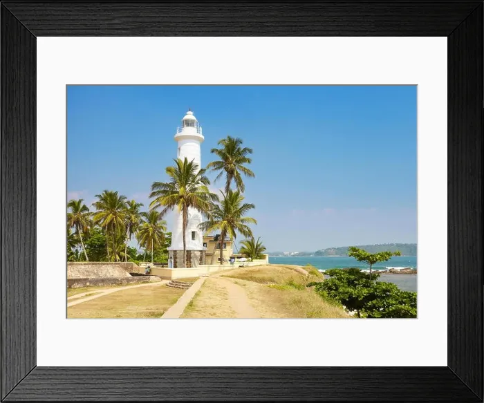 Framed Print : Sri Lanka - Galle, shoreline with lighthouse Framed Print : Sri Lanka - Galle, shoreline with lighthouse