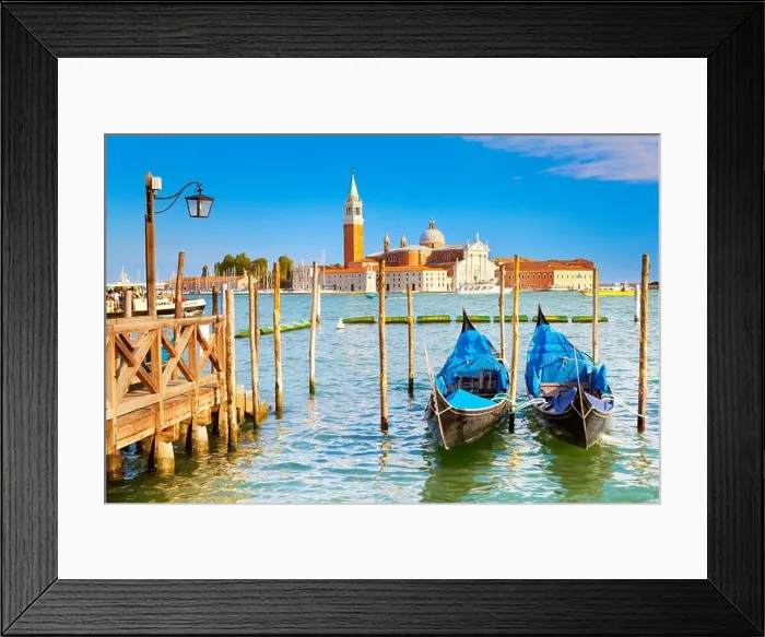 Framed Print : Venice - gondola and San Giorgio Maggiore church, Italy, UNESCO Framed Print : Venice - gondola and San Giorgio Maggiore church, Italy, UNESCO
