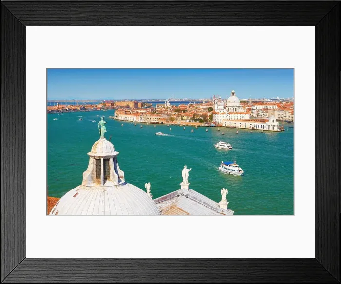 Framed Print : Aerial view of Venice from San Giorgio Maggiore Bell Tower, Venice, Italy, UNESCO Framed Print : Aerial view of Venice from San Giorgio Maggiore Bell Tower, Venice, Italy, UNESCO