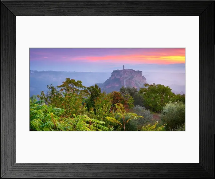 Framed Print : View of old city Bagnoregio at sunrise, Italy Framed Print : View of old city Bagnoregio at sunrise, Italy
