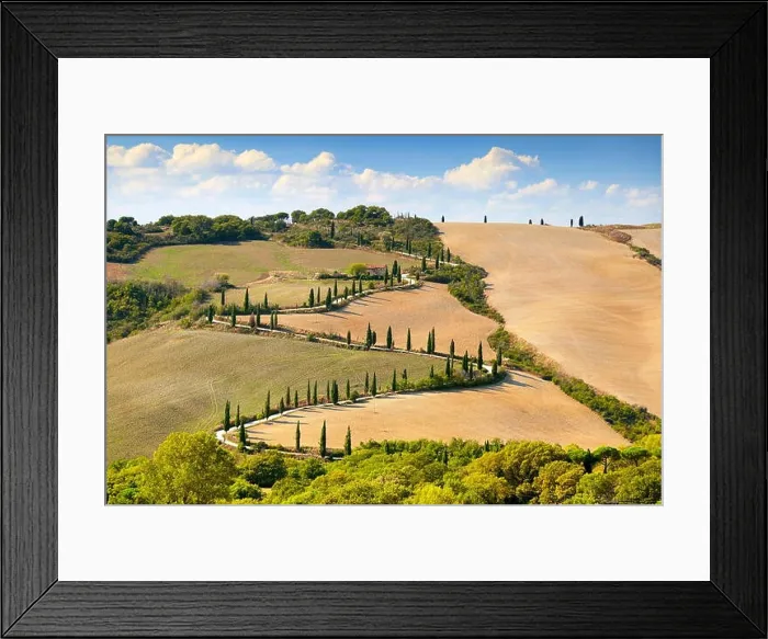 Framed Print : Road with cypresses, Tuscany, Italy Framed Print : Road with cypresses, Tuscany, Italy