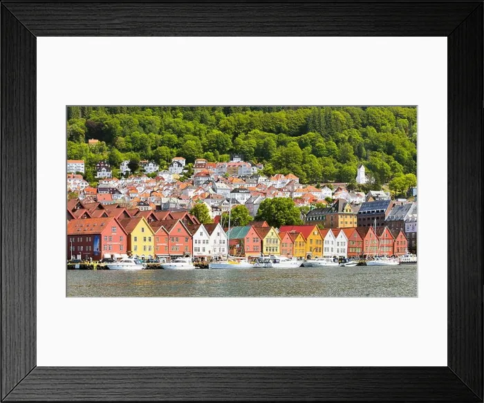 Framed Print : Wooden warehouses, Bryggen, Bergen, Norway Framed Print : Wooden warehouses, Bryggen, Bergen, Norway