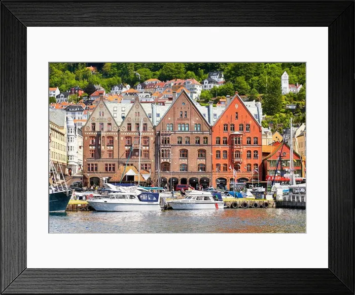 Framed Print : View of historical buildings, Bryggen, Bergen, Norway UNESCO Framed Print : View of historical buildings, Bryggen, Bergen, Norway UNESCO