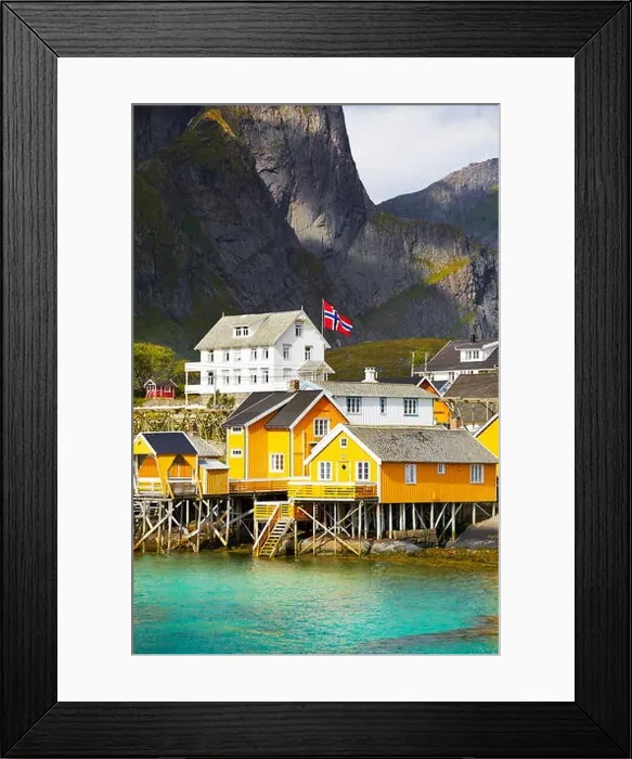 Framed Print : Lofoten Islands, traditional fishermen`s huts Rorbu, Norway Framed Print : Lofoten Islands, traditional fishermen`s huts Rorbu, Norway