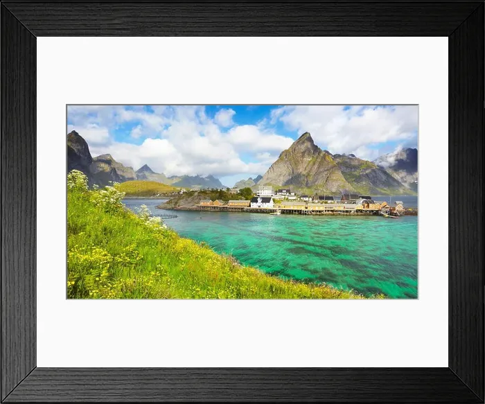 Framed Print : Lofoten Islands, spring landscape, Moskenes, Norway Framed Print : Lofoten Islands, spring landscape, Moskenes, Norway