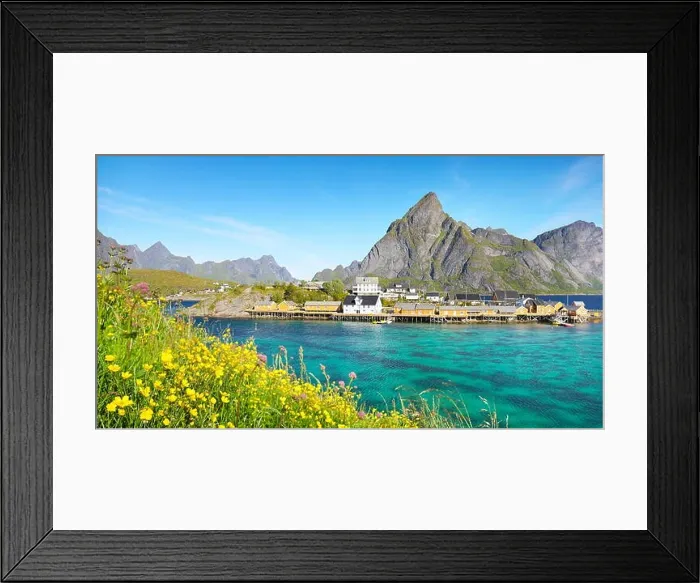 Framed Print : Lofoten Islands, spring landscape, Moskenes, Norway Framed Print : Lofoten Islands, spring landscape, Moskenes, Norway