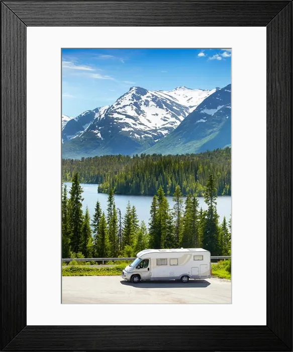 Framed Print : Motorhome on parking, Norway Framed Print : Motorhome on parking, Norway
