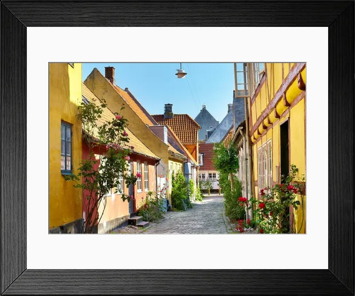 Framed Print : Old town city in Helsingor, Denmark