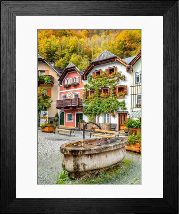 Framed Print : Hallstatt village, Salzkammergut, Austria Framed Print : Hallstatt village, Salzkammergut, Austria