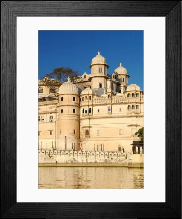 Framed Print : Udaipur - view from the Lake Pichola towards Fateh Prakash Palace Hotel, Rajasthan, India