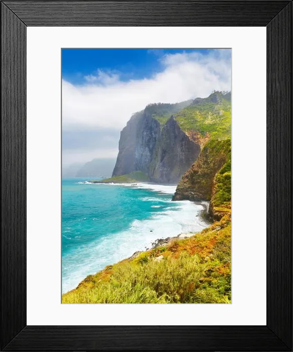 Framed Print : Cliff coastline near Ponta Delgada, Madeira Island, Portugal Framed Print : Cliff coastline near Ponta Delgada, Madeira Island, Portugal