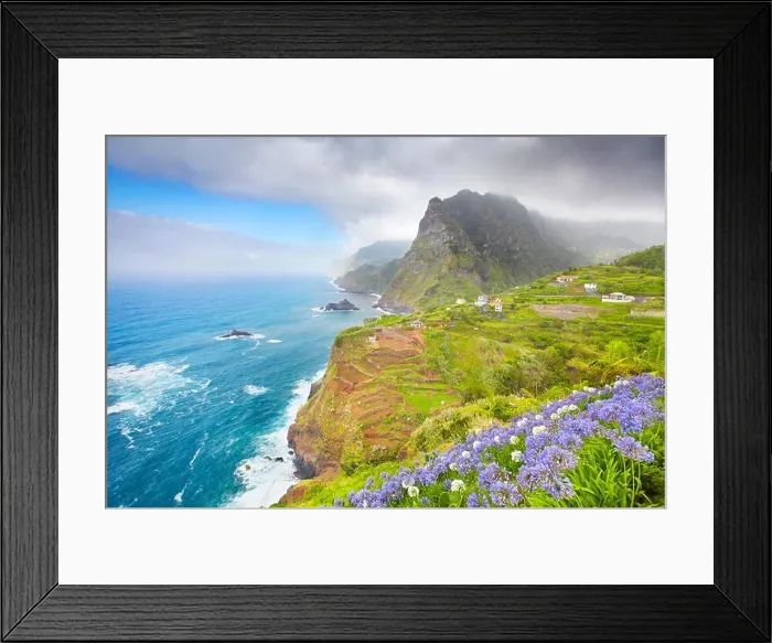 Framed Print : Madeira - landscape of cliff coast near Ponta Delgada, Madeira, Portugal Framed Print : Madeira - landscape of cliff coast near Ponta Delgada, Madeira, Portugal